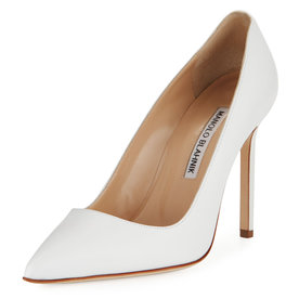 Manolo+Blahnik+Leather+Pumps